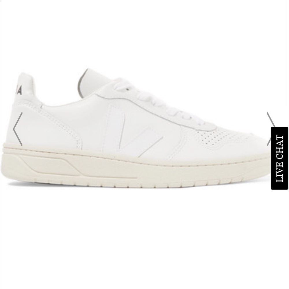 VEJA V-10  White Women’s Leather Sneakers.
